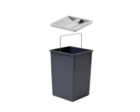 HAILO Inneneimer 15 L 1008879 Abfalleimer Kunststoff dunkelgrau/hellgrau mit Deckel