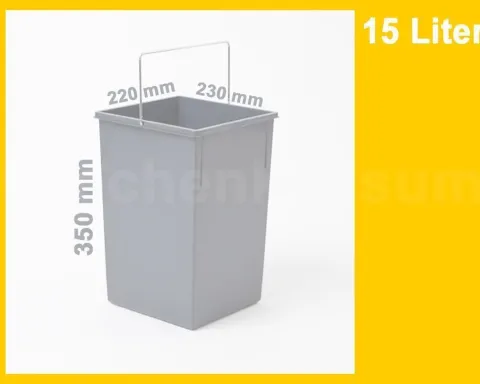 HAILO Inneneimer 15 L 1220189 Abfalleimer Kunststoff basaltgrau mit Metallhenkel für Tandem