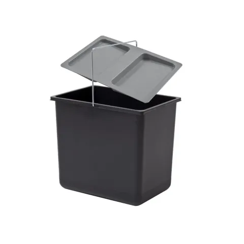 HAILO Inneneimer 18 L 1086239 Abfalleimer Kunststoff schwarz mit Deckel für Raumspar-Tandem
