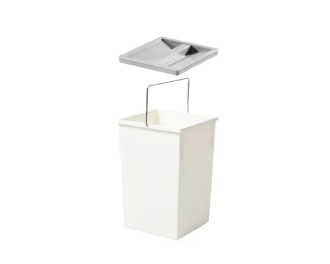 HAILO Inneneimer 15 L 1045119 Abfalleimer Kunststoff weiß/hellgrau mit Deckel für Tandem