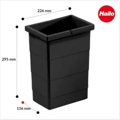 Hailo Inneneimer 8 L 1225959 Ersatzbehälter schwarz für Raumspar Tandem