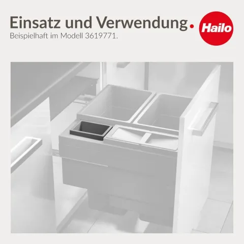 Hailo Inneneimer 2,5 L 1102429 Ersatzbehälter signalgrau für Easy-Cargo Euro-Cargo-S Triple-XL