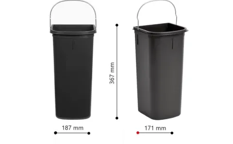 Hailo Inneneimer 8 L 1226249 Ersatzbehälter schwarz für HAILO Duo