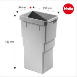 Hailo Inneneimer 13 L 1107229 Ersatzbehälter hellgrau für Euro-Cargo-S und Triple-XL