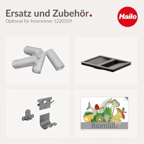 Hailo Inneneimer 13 L 1220359 Ersatzbehälter basaltgrau für Cargo-Synchro Triple XL Allegro