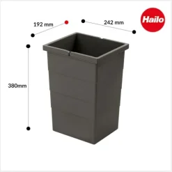 Hailo Inneneimer 13 L 1220359 Ersatzbehälter basaltgrau für Cargo-Synchro Triple XL Allegro