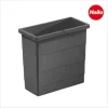 Hailo Inneneimer 1138989 12 L Ersatzbehälter dunkelgrau mit 2 Henkeln für Raumspar-Tandem S
