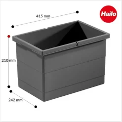 Hailo Inneneimer 17 L 1225859 Ersatzbehälter dunkelgrau für HAILO Separato