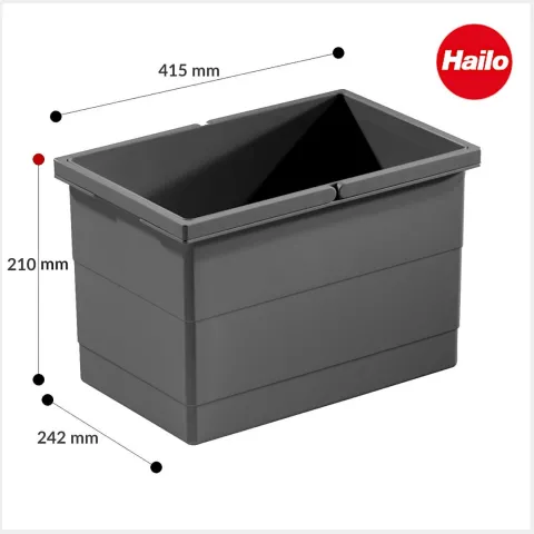 Hailo Inneneimer 17 L 1225859 Ersatzbehälter dunkelgrau für HAILO Separato