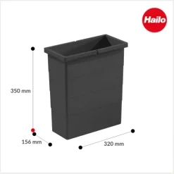 Hailo Inneneimer 14 L 1129929 Ersatzbehälter dunkelgrau mit 2 Henkeln für Cargo Soft short