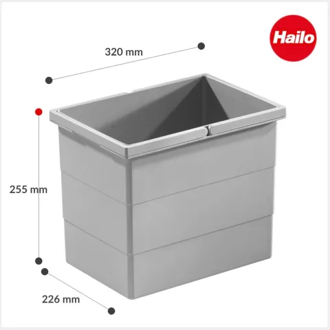 Hailo Inneneimer 15 L 1102459 Ersatzbehälter signalgrau für Einbausysteme
