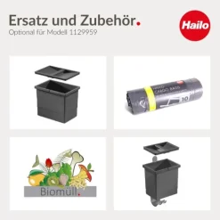 Hailo Inneneimer 20 L 1225869 Ersatzbehälter dunkelgrau für HAILO Separato