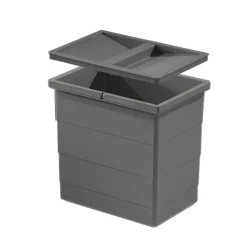 HAILO Inneneimer 18 L 1129959 Ersatzbehälter Kunststoff dunkelgrau mit Deckel Raumspar Tandem