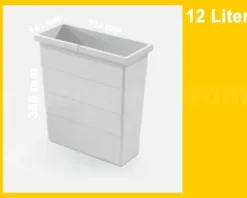 HAILO Inneneimer 12 L 1122459 Ersatzbehälter Kunststoff hellgrau mit Deckel Euro Cargo Zargen Cargo