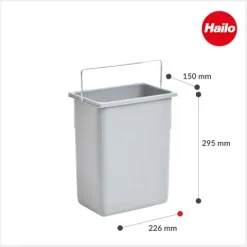 Hailo Inneneimer 8,5 Liter 1068409 Ersatzeimer Kunststoff signalgrau mit Henkel für Euro-Cargo