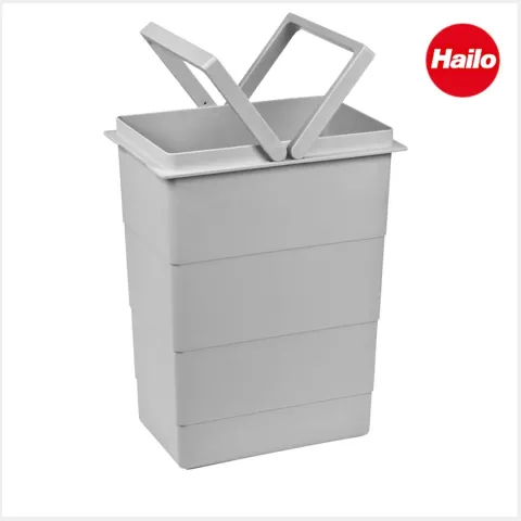 Hailo Inneneimer 8 Liter 1075959 Ersatzeimer Kunststoff hellgrau mit 2 Henkeln für Raumspar-Tandem