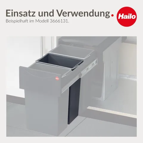 Hailo Inneneimer 1045639 10 Liter Ersatzbehälter Kunststoff dunkelgrau 154 x 226 x 350 mm