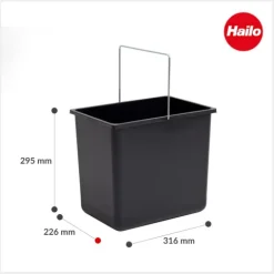 Hailo Inneneimer 1086239 18 Liter Ersatzbehälter Kunststoff schwarz 316 x 226 x 290 mm