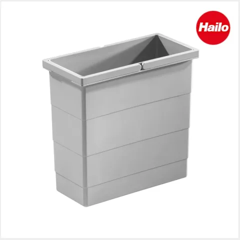 Hailo Inneneimer 12 Liter 1102449 Ersatzbehälter Kunststoff hellgrau für Raumspar Tandem Rondo