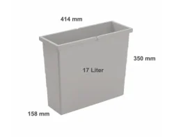 Hailo Inneneimer 1139009 17 Liter Ersatzbehälter Kunststoff basaltgrau 414 x 158 x 350 mm