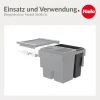 Hailo Inneneimer 18 Liter 1132969 Ersatzeimer Kunststoff basaltgrau mit Henkel für Cargo-Synchro
