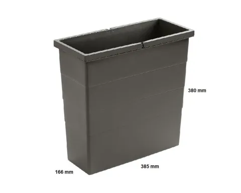 Hailo Inneneimer 1220369 18 Liter Ersatzbehälter Kunststoff basaltgrau 385 x 166 x 380 mm