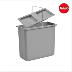 Hailo Inneneimer 12 Liter 1009319 Ersatzeimer Kunststoff grau mit Deckel für Allegro Cargo XXL