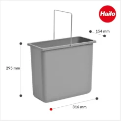 Hailo Inneneimer 12 Liter 1009319 Ersatzeimer Kunststoff grau mit Deckel für Allegro Cargo XXL