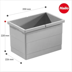 Hailo Inneneimer 14 l 1073979 Kunststoff grau/signalgrau mit 2 Henkeln als Ersatz-Eimereinsatz