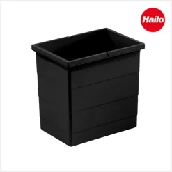 Hailo Inneneimer 18 l 1225939 320 x 226 x 295 mm schwarz mit 2 Henkeln für Raumspar Tandem