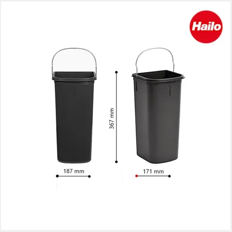 HAILO Inneneimer-Paar 2 x 8 L 1226249 Abfalleimer Kunststoff schwarz für DUO Abfallsammler