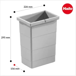 Hailo Inneneimer 1075959 2x8 Liter Ersatzbehälter Kunststoff hellgrau Einbau Müllsystem Küche