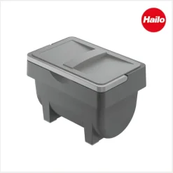 Hailo Kitty Universaldepot 4 Liter 3204101 Abfalleimer Kunststoff grau mit Deckel Küchenschrank