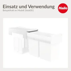 Hailo Mülleimerdeckel 1040229 Ersatzdeckel Kunststoff weiß für Tandem Terzett