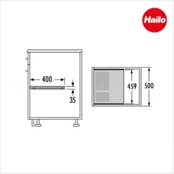 Hailo Multideckel 1225919 Separato K Kunststoff dunkelgrau für Küchenunterschrank