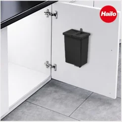Hailo Multifunktionseimer 8 L 1225959 ReadyBin Abfalleimer Kunststoff schwarz mit Wandhalter
