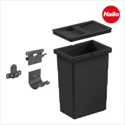 Hailo Multifunktionseimer 8 L 1225959 ReadyBin Abfalleimer Kunststoff schwarz mit Wandhalter