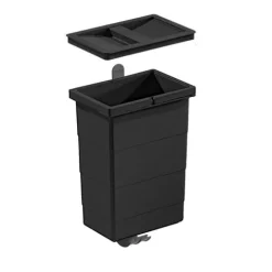 Hailo Multifunktionseimer 8 L 1225959 ReadyBin Abfalleimer Kunststoff schwarz mit Wandhalter