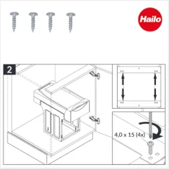 Hailo Rundkopfschraube 4x15 mm 1964159 Montagezubehör für Hailo Abfallsammler Bodenmontage