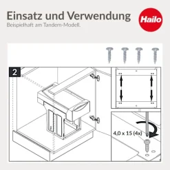Hailo Rundkopfschraube 4x15 mm 1964159 Montagezubehör für Hailo Abfallsammler Bodenmontage