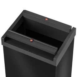 Hailo Standmülleimer 8602410 Swing XL Schwingdeckeleimer Stahlblech/Kunststoff schwarz Küche Büro