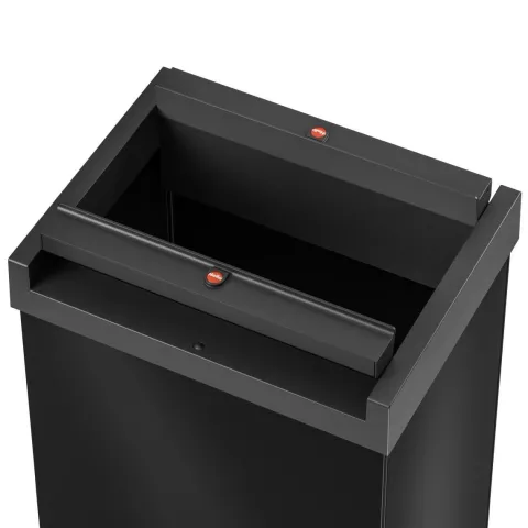 Hailo Standmülleimer 8602410 Swing XL Schwingdeckeleimer Stahlblech/Kunststoff schwarz Küche Büro