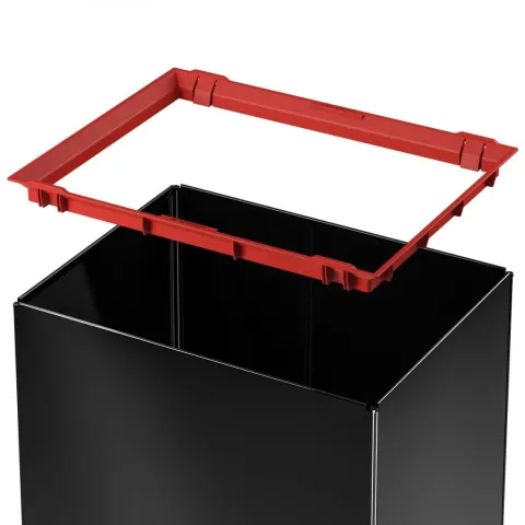 Hailo Standmülleimer 8602410 Swing XL Schwingdeckeleimer Stahlblech/Kunststoff schwarz Küche Büro