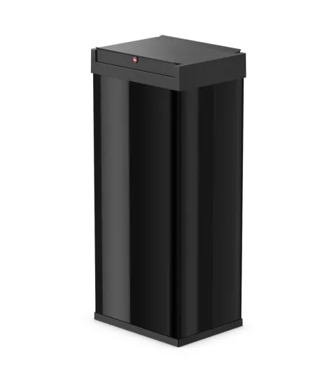 Hailo Standmülleimer 8602410 Swing XL Schwingdeckeleimer Stahlblech/Kunststoff schwarz Küche Büro