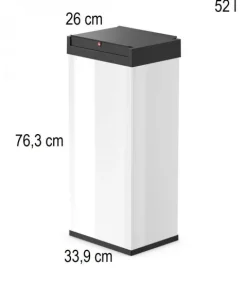 Hailo Standmülleimer 8602410 Swing XL Schwingdeckeleimer Stahlblech/Kunststoff schwarz Küche Büro
