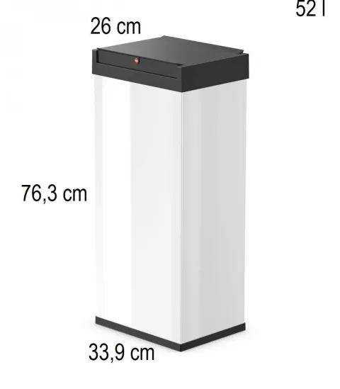 Hailo Standmülleimer 8602410 Swing XL Schwingdeckeleimer Stahlblech/Kunststoff schwarz Küche Büro