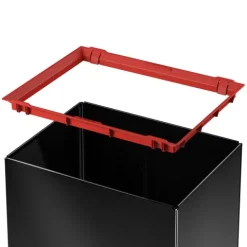 Hailo Standmülleimer 8602410 Swing XL Schwingdeckeleimer Stahlblech/Kunststoff schwarz Küche Büro