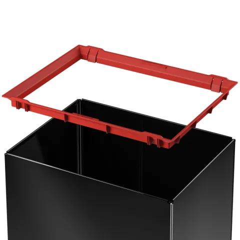 Hailo Standmülleimer 8602410 Swing XL Schwingdeckeleimer Stahlblech/Kunststoff schwarz Küche Büro
