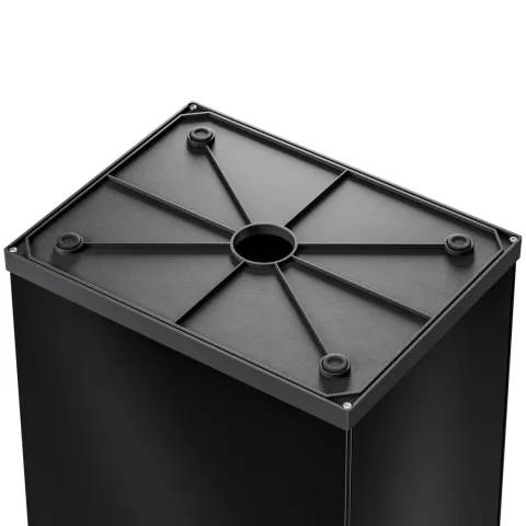 Hailo Standmülleimer 8602410 Swing XL Schwingdeckeleimer Stahlblech/Kunststoff schwarz Küche Büro