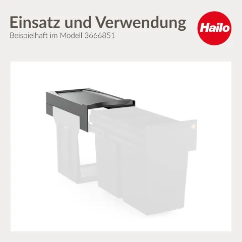 Hailo Systemdeckel 1226129 Black Edition Ersatzdeckel Kunststoff schwarz 246 x 476 x 114 mm